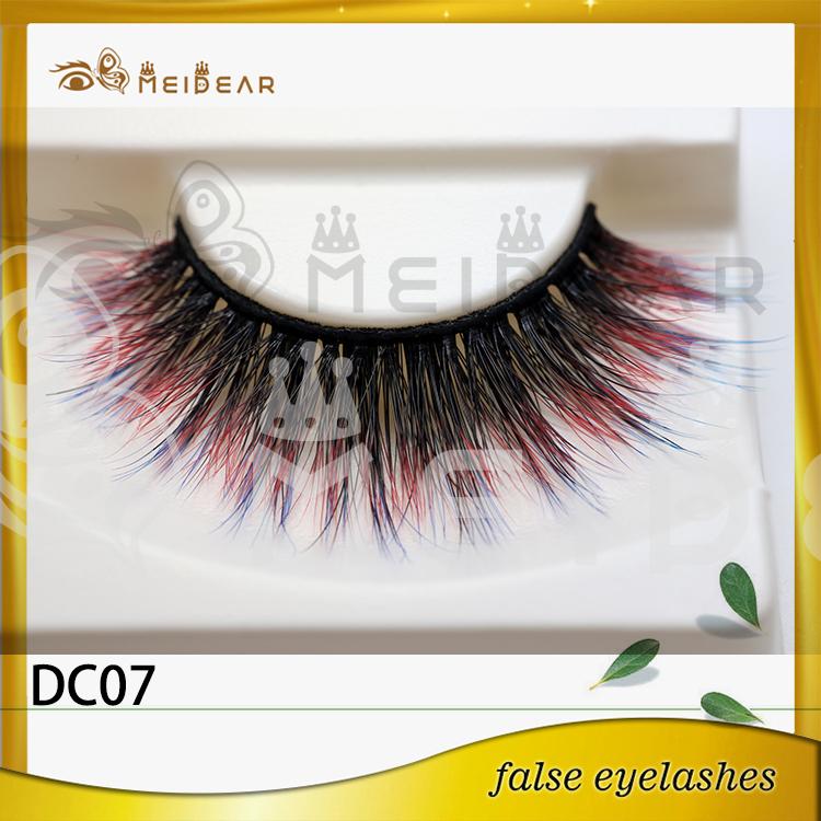 Factory wholesale private label logo colorful faux mink eyelashes